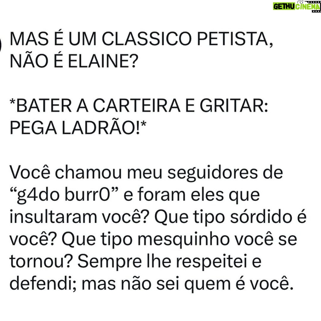 Tiago Pavinatto Instagram - À uma dissimulada @ElaineKeller , que acabou de chamar as suas vítimas de agressoras. São Paulo, Brazil