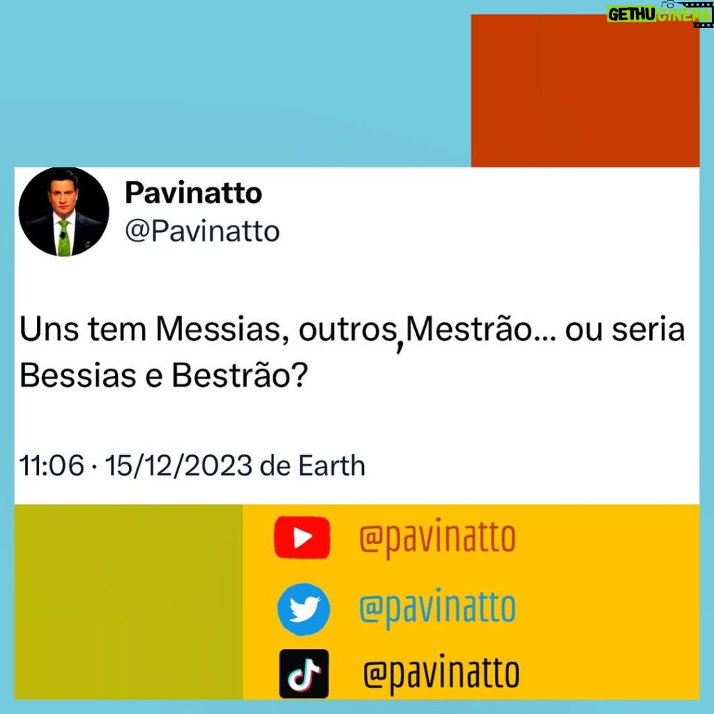 Tiago Pavinatto Instagram - Dúvidas legítimas sobre mensageiros. São Paulo, Brazil