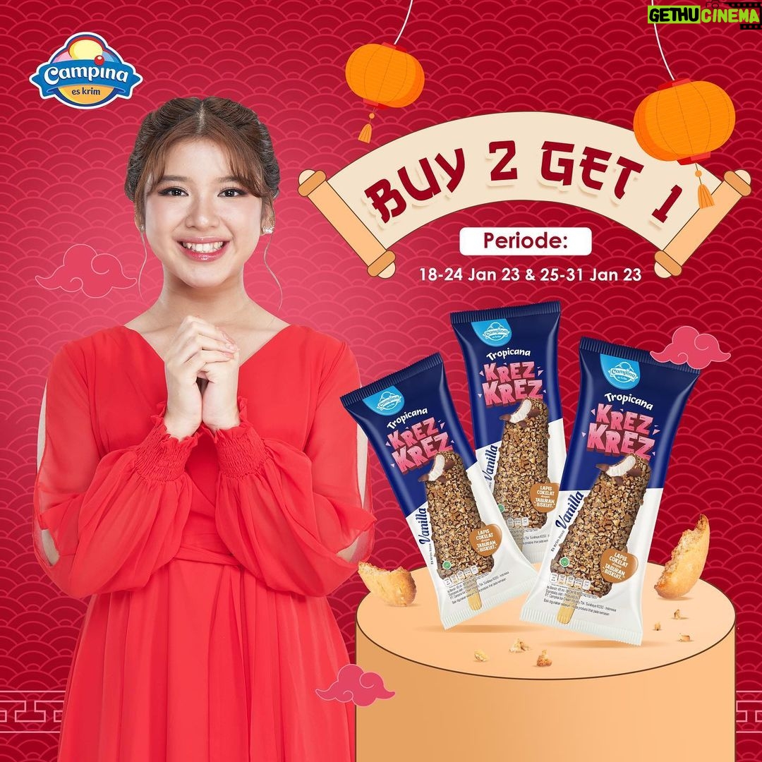 Tiara Andini Instagram - Siang-siang gini, kayanya enak banget nih nyemil yang seger-seger. Kalo kalian sukanya nyemil apa, guys? Kalo aku biasanya nyemil es krim Tropicana Krez Krez dari Campina. Es krim vanilla yang lembut dan dilapisi cokelat serta remah biskuit yang super crunchy, bikin aku jadi semangat lagi buat beraktivitas di siang hari. Nah, ditambah lagi sekarang Tropicana Krez Krez udah bisa dibeli di Minimarket terdekat kalian, jadi kalo mau nyemil tinggal cus beli deh! Yuk, jangan lupa cobain dan beli sekarang ya guys! @campinaicecream #TropicanaKrezKrez #CampinaIceCream #CelebrateGoodness