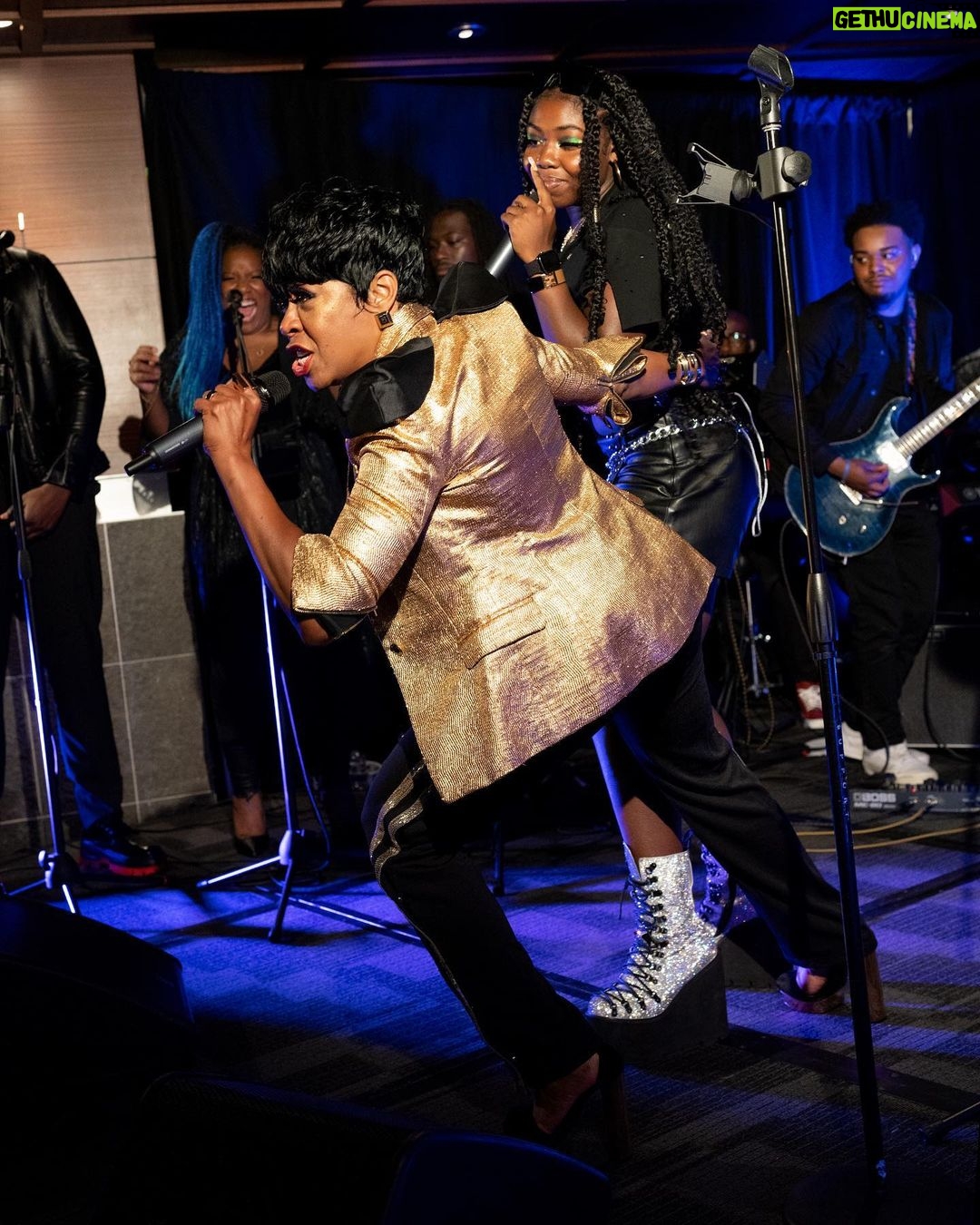 Tichina Arnold Instagram - Rocking the stage with my baby @alijahkai and my band #KNOWPressure brings me so much joy ♥️ Can't wait to do it again tonight at the @SLSBeverlyHills. See you there! SLS Hotel, a Luxury Collection Hotel, Beverly Hills