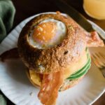 Tiffani Thiessen Instagram - My “Egg-in-a-hole Breakfast Sandwich is on for this rainy weekend. A breakfast that can also be served as lunch. Head to the #linkinbio for the #recipe for this family pleaser. @applegate #feelgood #pro