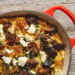 Tiffani Thiessen Instagram - My favorite Sunday morning meal- Egg, Sausage & Goat Cheese Casserole. An easy do ahead recipe that will please all the members of your family. ❤️ #recipe in my book #pullupachair