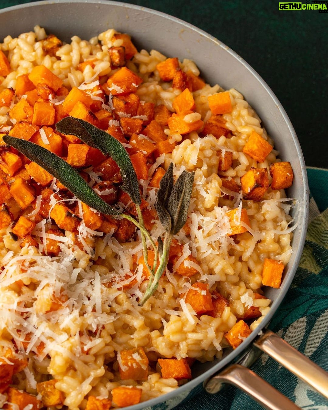 Tiffani Thiessen Instagram - Butternut Squash Risotto tonight 🧡 #recipe taken from my book, #pullupachair #fall #monday #dinner