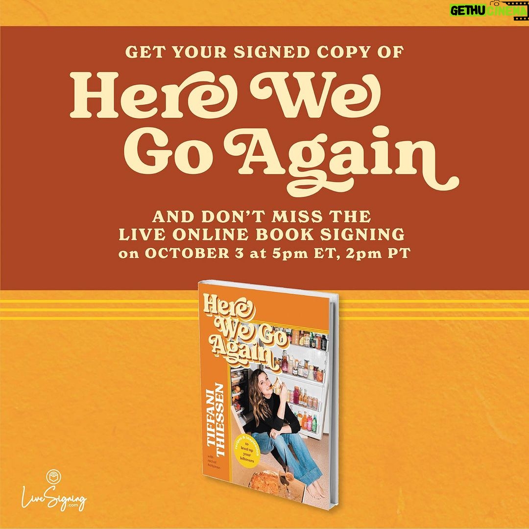 Tiffani Thiessen Instagram - For those who couldn’t attend my book signings this week, I’m doing a special live ✨virtual✨ book signing next week! I’ll be on live stream, answering your questions and autographing your books. RSVP at the link in my bio. Cannot wait to be able to connect with even more of you ❤️ Thanks for loving Here We Go Again!