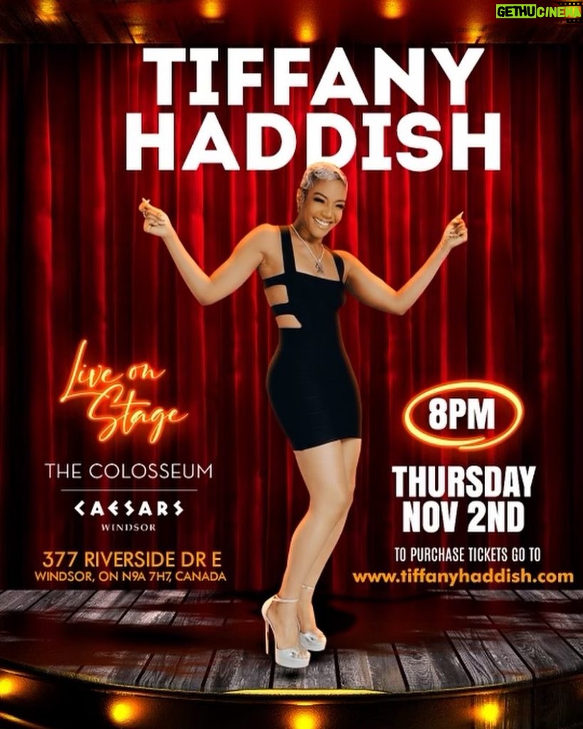 Tiffany Haddish Instagram - It’s going down this week in Windsor, Ontario at Caesars on Thursday and then Friday I will be In Hammond, Indiana at the Horseshoe Casino. Get your tickets at TiffanyHaddish.com
