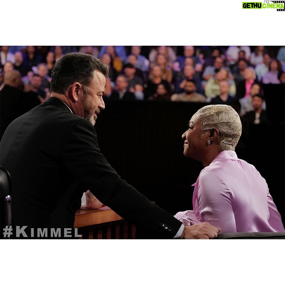 Tiffany Haddish Instagram - I had so much fun with my friend @jimmykimmellive make sure you check us out tonight #Kimmel tiffanyhaddish.com #tiffanyhaddish @makeupbyhendra @waymanandmicah @hair4kicks @glamazonbeautycosmetics @machandmach