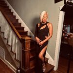 Tiffany Haddish Instagram - On my way to a Dinner party with my @monotofficial dress. My glam went ahead and did it again. @hair4kicks @makeupbyhendra