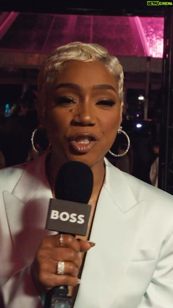 Tiffany Haddish Instagram - Here because they’re BOSSes. It’s your girl Tiffany Haddish, meeting all the BOSSes behind the scenes at the BOSS Miami Show #BeYourOwnBOSS Miami, Florida