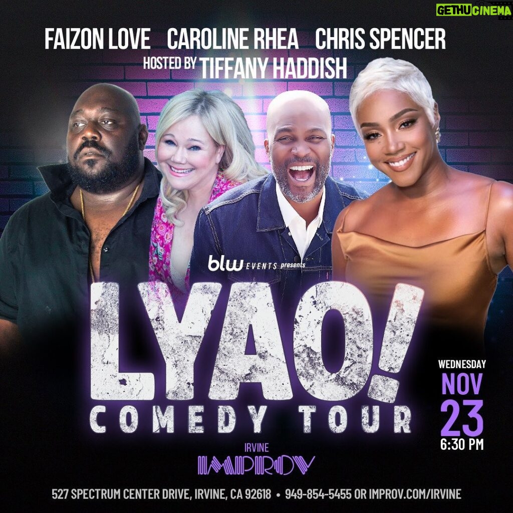Tiffany Haddish Instagram - This is Happening. If you want to laugh and learn Facts at the same Damn time? GET YOUR TICKETS NOW! @therealchrisspencer @carolinerhea4real @faizonlove @blwbarry @irvineimprov #sheready