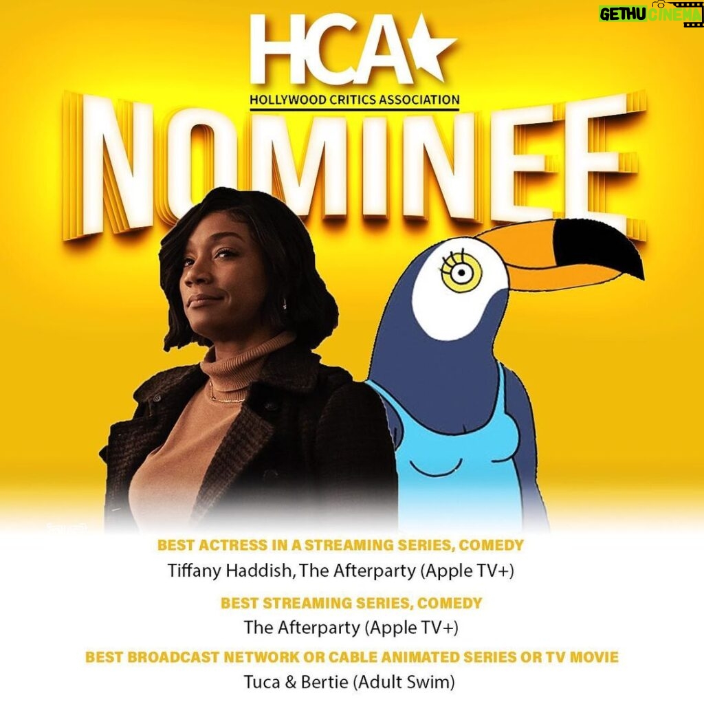 Tiffany Haddish Instagram - It feels Good Just to be Nominated Thank you @hollywoodcriticsassociation #theafterparty #tucaandbertie #SHEREADY Los Angeles, California