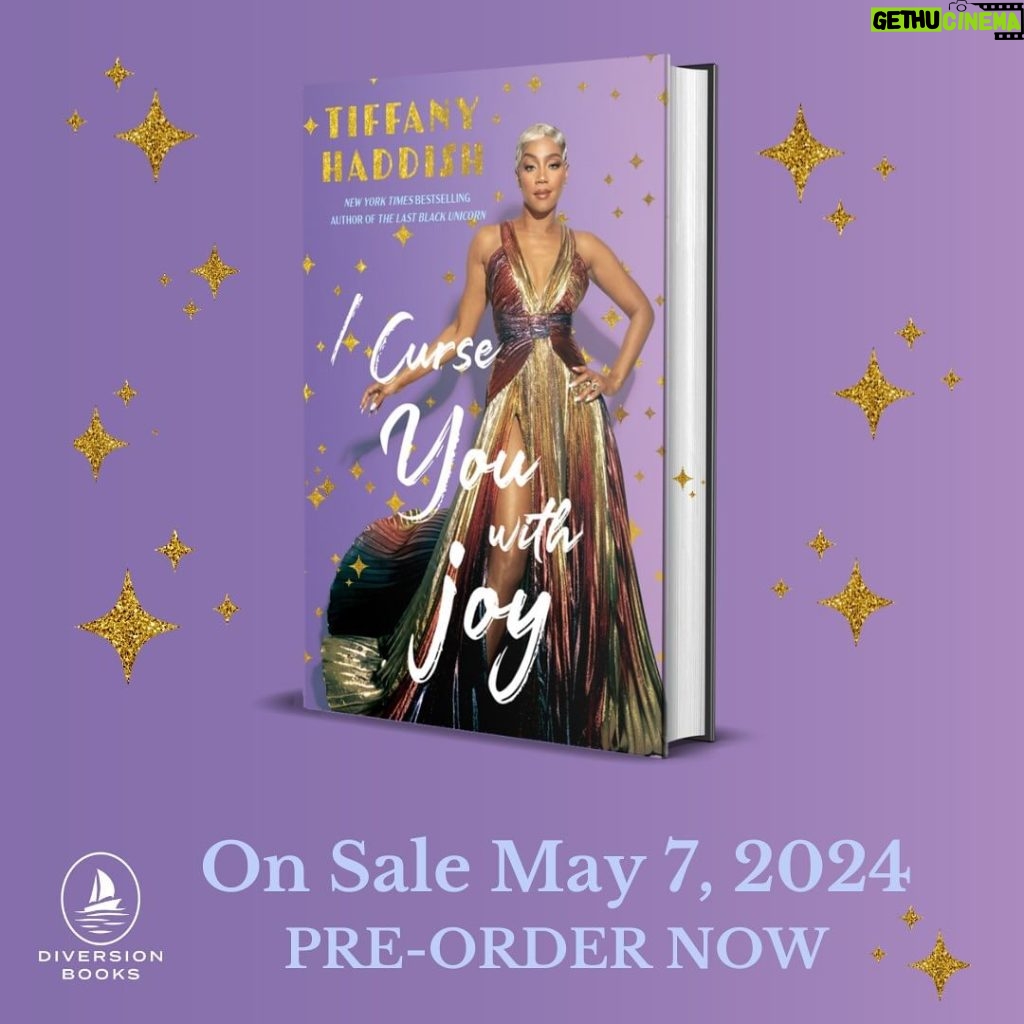 Tiffany Haddish Instagram - I’m so excited to share the cover of my new book, I CURSE YOU WITH JOY, which is coming out in hardcover from @diversionbooks and audiobook from @dreamscape_media on May 7th, 2024! Head over to @people for an exclusive sneak peek at what you can expect from my second book, and make sure to pre-order your copies now wherever books are sold! #icurseyouwithjoy #icywj #thelastblackunicorn