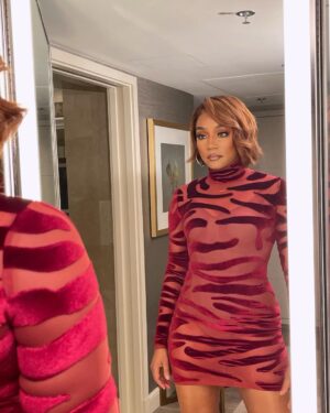Tiffany Haddish Instagram - I am looking in the mirror and I know no one person can fulfill all my needs all the time, but at a minimum my long-term partners Need to be incredibly nurturing. What works best for me in a relationship is being with someone who makes me feel genuinely  cared for. Feeling safe and Loved gives me the security to embrace my full potential. It’s the energy that resonates with me in the most supportive way.. so the question is did I get some new D🍆? The answer is No. I Honestly can’t give all of this to a stranger that doesn’t Love me better than me. Thank you @laquan_smith for making a dress so beautiful I thought, I would just hook up with some random sexy dude it’s been a long time since I felt that sexy Thank you Glam team. #SHEWASREADY .