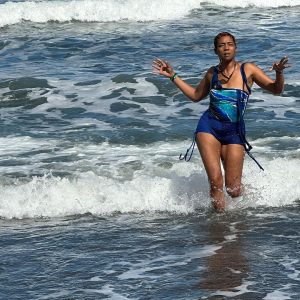 Tiffany Haddish Instagram - I Love being silly on the black sand beach. I have always wanted to do a swimsuit photo shoot. This silly one will do for now #Hana #hawaii #sheready