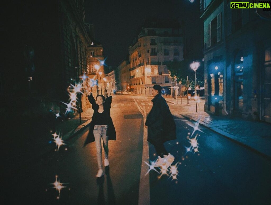 Tiffany Hsu Instagram - -Midnight Paris - With lovely friend Dancing in the street ☺️☺️ @hsueh_lin_lu #midnight #walking #dancing #Talking &drinking