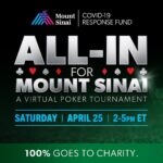 Tiger Woods Instagram - My friend @DavidZaslav, CEO of @DiscoveryIncTV, is hosting a charity poker tournament to raise more than $1M for the frontline COVID-19 hospital workers at @MountSinaiNYC. It’s a great cause and DZ is going up against @DavidSolomon, @BryanCranston, @BobbyFlay, @JoyVBehar, @ChipGaines, @TheRealAdamSavage, @BorisBeckerOfficial and @BuddyValastro this Saturday, April 25, at 2pm ET. (To donate, visit allinformountsinai.com.) #MountSinaiStrong