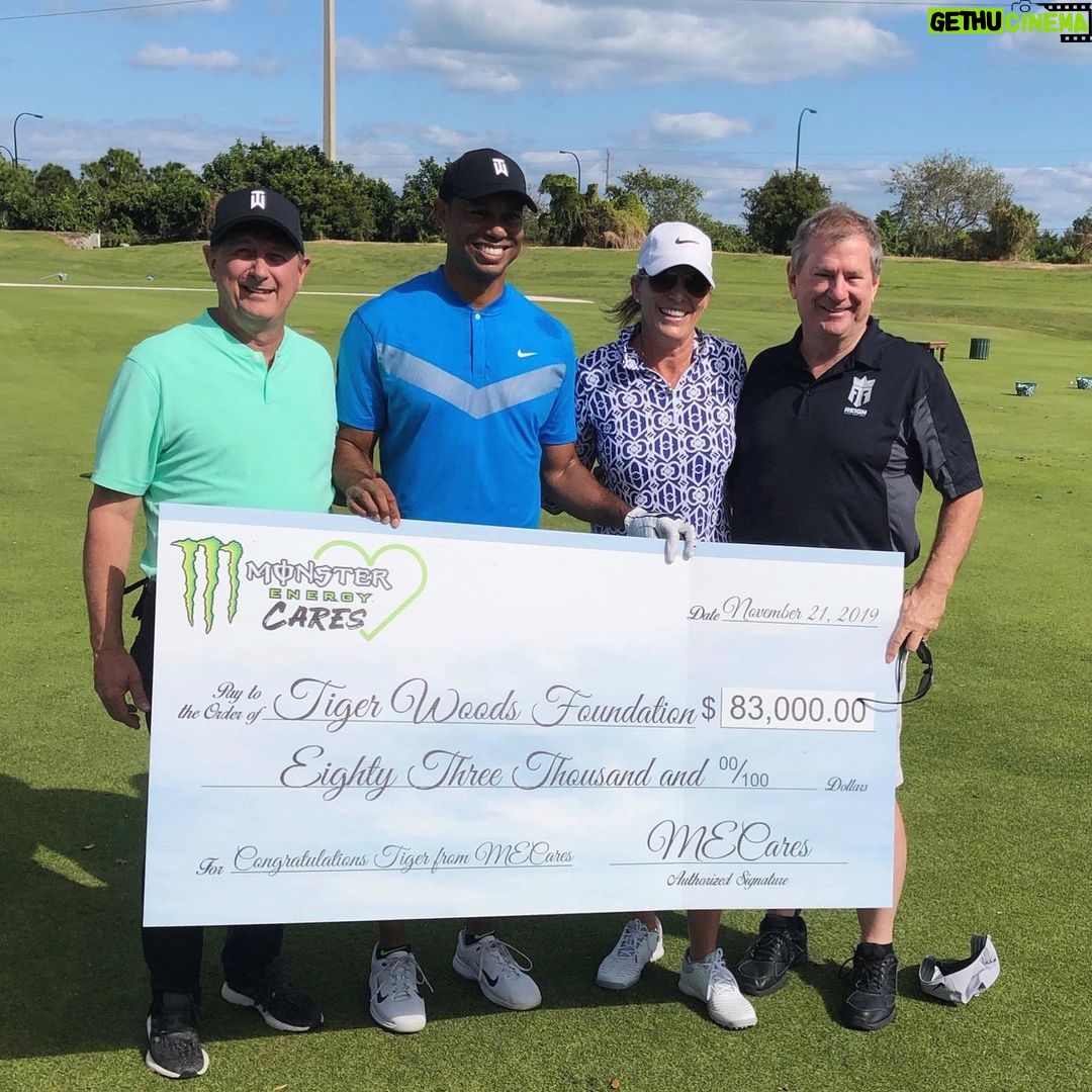 Tiger Woods Instagram - Thank you @monsterenergy for the generous donation of $83,000 to @tgrfound. This will impact the lives of many students through education and I am so grateful for your wonderful team and support in TGR Foundation’s efforts.