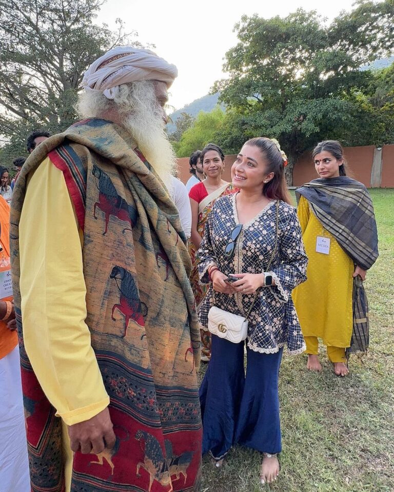 Tina Datta Instagram - His Grace ! . . . An unparalleled experience everytime i meet @sadhguru and go back to the ashram @isha.foundation .. words fall short to explain the bliss and magic I experience there.. You’ve to be a part to feel it.. Everything feels soo complete, surreal, pure , magic,. It’s my safe haven.. His presence itself will change soo many things in your life.. thank you @sadhguru for everything.. Can’t wait to go back again… . . #bliss #sadhguru #ishafoundation #surrender Isha Yoga Centre, Coimbatore
