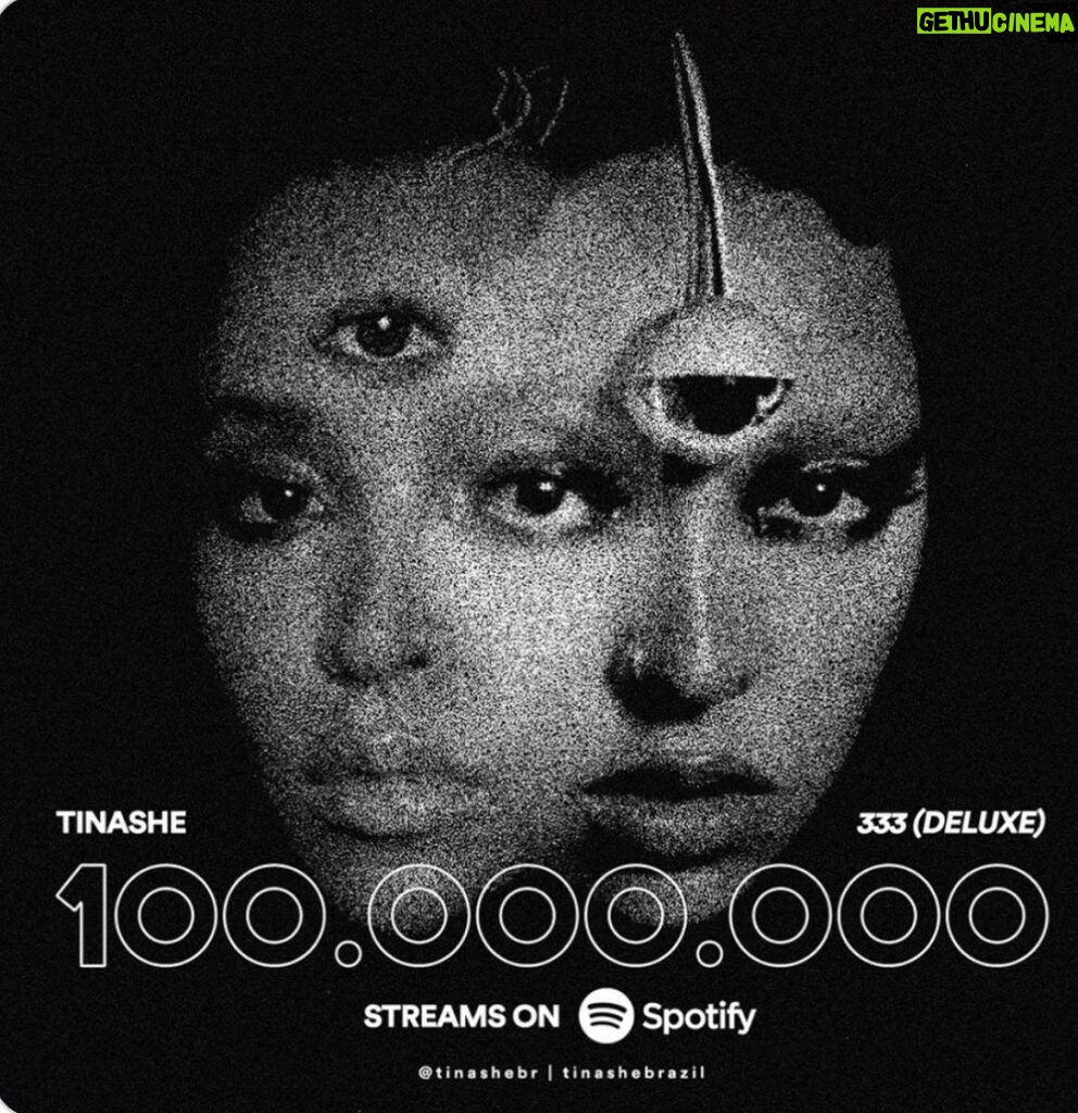 Tinashe Instagram - 100 mil streams of 333 on Spotify alone 🤍 blessed and eternally grateful 👁️