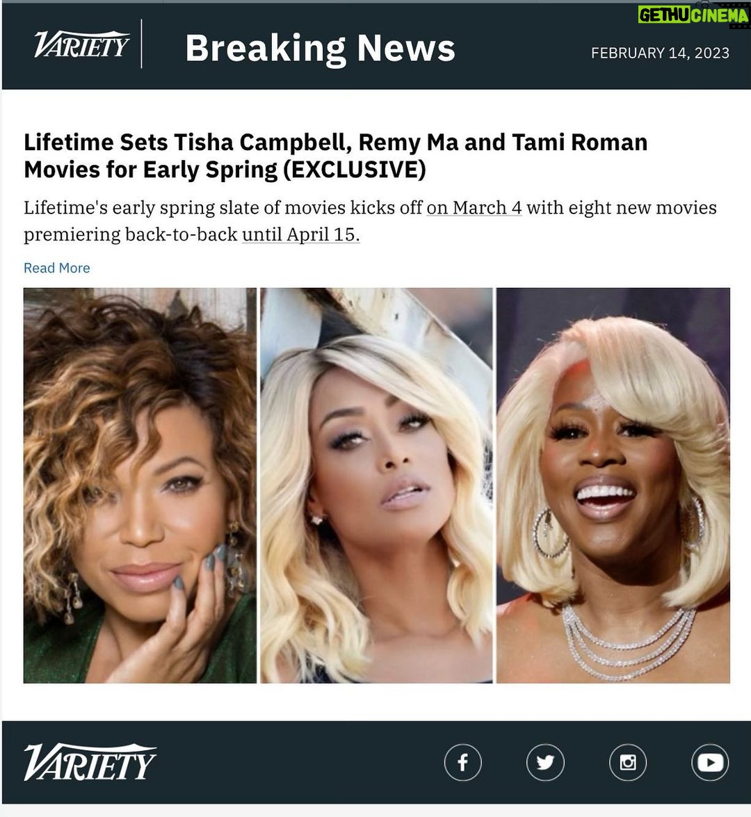 Tisha Campbell Instagram - Lucky to be next to these two beauties in an article. Congrats ladies on EVERYTHING. The movie for @lifetimetv is called #lovemetodeath and is produced by and starring the amazingly talented @tamjones1 So proud of you Tam Tam!