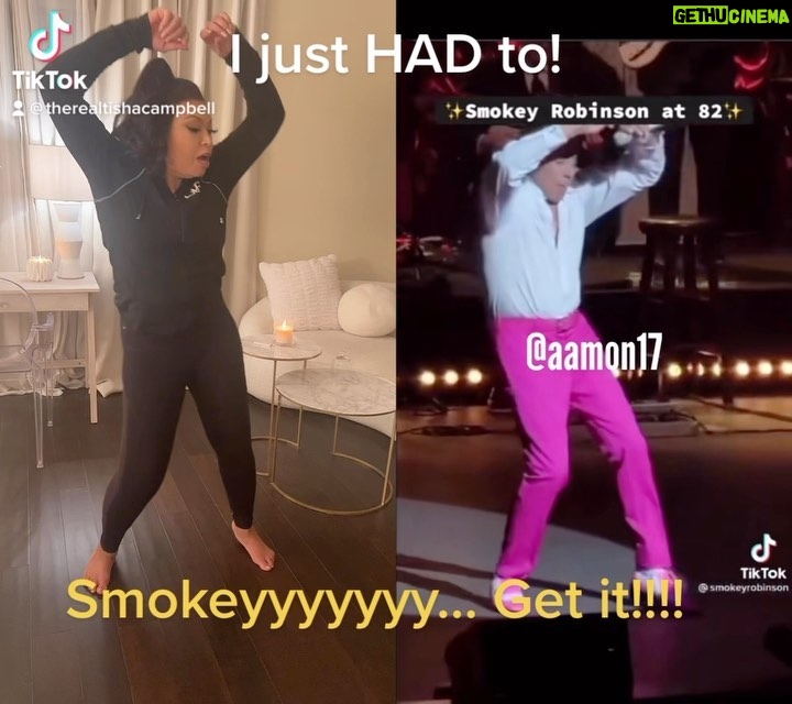 Tisha Campbell - 63.5K Likes - @smokeyrobinson is in his 80’s y’all! Werk “dat “ography Smoke! ❤️😂❤️