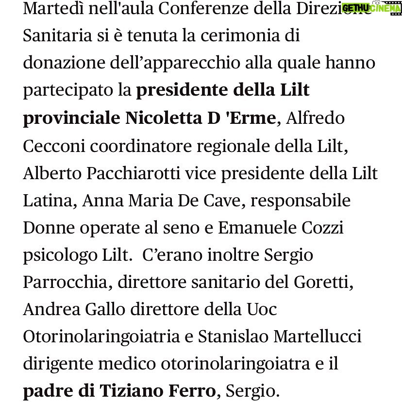 Tiziano Ferro Instagram - Non ho meriti, ma posso alzare un po’ la voce. E lo faccio oggi per ricordarvi anche di questi eroi. Perché loro sì che cambiano il mondo. @liltnazionale — I have ZERO merit, but I can raise my voice. And I’m doing this today to remind you that people like this are making the world a better place. True heroes. @liltnazionale — No tengo algún mérito pero se como levantar mi voz. Y lo hago hoy para recordarles que existen personas como estas. Que verdaderamente transforman el mundo en un lugar mejor. @liltnazionale 𝘧𝘰𝘯𝘵𝘦: www.latinatoday.it Ospedale Santa Maria Goretti Latina
