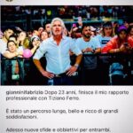 Tiziano Ferro Instagram – È finita un’epoca. 
Ti auguro tutta la luce che ti meriti, e che io non ho più .
Ti auguro successi e gioia, anche più di quelli che abbiamo vissuto.
Ti voglio bene Fabri, grazie. 
Grazie.

The end of an era.
I wish you all the light you deserve, that I don’t have anymore.
I wish you success and joy, even more than those we’ve already had.
Love you Fabri, thank you.
Thank you.

El final de una época.
Te deseo toda la luz que mereces, y que yo ya no tengo más.
Te deseo éxito y felicidad, aun más de los que hemos vivido ya.
Te quiero Fabri, gracias.
Gracias.