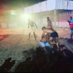 Tobi Bakre Instagram - So on set yesterday . We happened to see these hausa fighters doing the dambe. Na so for night. I talk something. @olarotimi_fakunle talk em own. I reply. E talk another thing. Na so e turn challenge o. This was so so much fun. E no dey script o. Director just confuse. See Egbon won use old tricks for me. Based on the rules of the game shaaaaaa. Na me win o. Though Egbon @olarotimi_fakunle no go gree. Na em two knees first touch ground. Hence I win 😂 But round two gaz dey to settle all the scuffle. Who do you think won?! Want to see a round 2?!