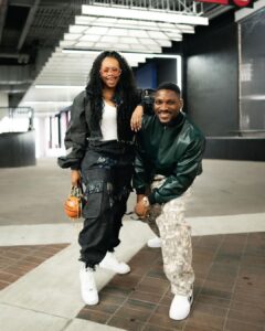 Tobi Bakre Instagram - The JPEGs do not justice. I’ll post the vids later 😂 Indy is GIVING! That’s all I can summarize for now #AllStarWeekendNaija #ASWNaija24 #NBAAfricaAllStar2024 Jacket- @drik.co Tee and feet- @ashluxe & @nike from @ashluxury