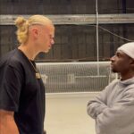 Tobi Brown Instagram – Still vexed about that hattrick against us last season😡 why so tall though 😭 @erling.haaland x @drinkprime Manchester, United Kingdom