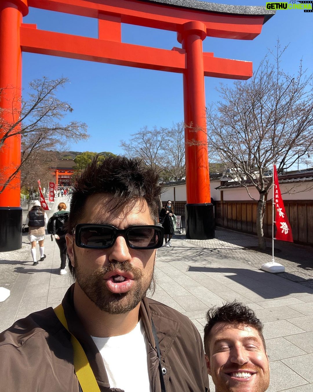 Todd Smith Instagram - KYOTO DAY 1. we hiked to the top of the Fushimi Inari Shrine, which was the gateway from the reality to the spiritual world! we also logged about 25k steps and had some ice cream along the way, todBLESS! Fushimi Inari-taisha