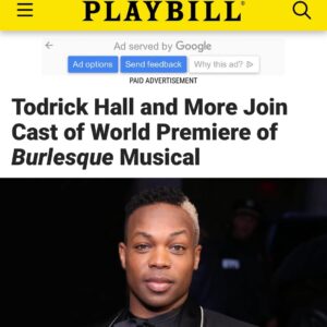 Todrick Hall Instagram - Thanks for all the love on the BIG news! I cannot believe that I’m starring in the new Burlesque, the musical opening this summer in the Uk! I’ve been blessed to be a replacement in 5 Broadway musicals and 1 west end show, but this is my first time originating a role and to make things even more special I am composing new music for the show! It’s very rare that a writer gets to sing a song they wrote in a theatrical setting, so I’m just over the moon and so proud of the new music I’ve written…they’re honestly bops! To be working with the iconic @xtina , the force that is @jessfolley and the fabulous @stevenantin is just an absolute dream come true. “Brits get your tix, Toddy’s coming to the UK!” Tickets are selling like Bey and Tswift are doing a joined concert…so you know what to do!
