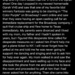 Todrick Hall Instagram – With the Color Purple being out now, I thought I’d share with you my personal “Color Purple” journey. This show changed my life…I had so much to say but it was too long to put here so swipe to read about it! I have been blessed to be in 5 Broadway Musicals, but there is nothing like your first, my Color Purple family will always hold a special place in my heart! 💜 

Go see “The Color Purple” in theatres now! Broadway Theatre