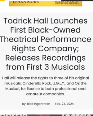 Todrick Hall Instagram - Thank you @officialbroadwayworld for the lovely article! I’m blown away that this dream of mine is finally coming true! This week on Tuesday the first album “Cinderella Rock!” drops featuring @cynthiaerivo @_solaylay @nicolescherzinger @adampascal @taylizlou @laurabellbundy @jordinsparks @jadenovah @mrcheyennejackson @shobean @teresadianestanley and more…

*To find out how you can license @todrickhallmusicals visit TodrickHallMusicals.com
