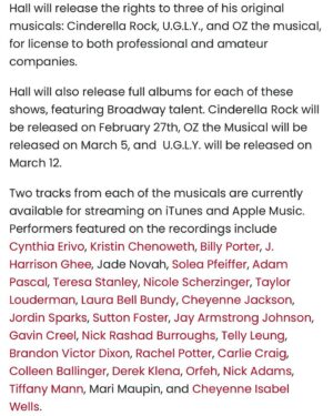 Todrick Hall Instagram - Thank you @officialbroadwayworld for the lovely article! I’m blown away that this dream of mine is finally coming true! This week on Tuesday the first album “Cinderella Rock!” drops featuring @cynthiaerivo @_solaylay @nicolescherzinger @adampascal @taylizlou @laurabellbundy @jordinsparks @jadenovah @mrcheyennejackson @shobean @teresadianestanley and more…

*To find out how you can license @todrickhallmusicals visit TodrickHallMusicals.com