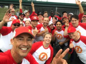 Tom Cavanagh Instagram - Speed on the basepaths!
⚾️⚡️⚾️
Tremendous day at the #SpringdaleCup
Central City Speedsters offer thanks and gratitude to #Batwoman, #Supergirl, #Riverdale, #Sabrina & #JusticeLeague and to tourney organizers Tara, Chuck, Janet, Brandon & Tomas for hosting a joyous day at the yard
⚾️