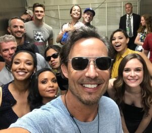 Tom Cavanagh Instagram - Lift.

#TheFlash 
@candicekp @daninicolet @hartleysawyer @grantgust @jparkerk3 @dpanabaker @tha_los 
#sdcc2018 
@lathoma3 
@danielpancotto 
#jesseLmartin