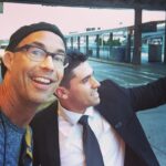Tom Cavanagh Instagram - Jorge and Tom with a take on the classic "Which Way the Pizza" #NYC @pizzaspotnyc