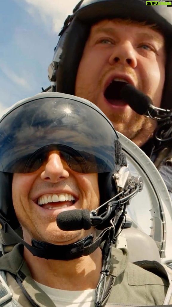 Tom Cruise Instagram - @tomcruise takes @j_corden on a terrifying thrill ride to see if he’s got what it takes to be his #TopGun wingman. @topgunmovie is only in theatres May 27th! #topgunmaverick #tomcruise #jamescorden #latelateshow