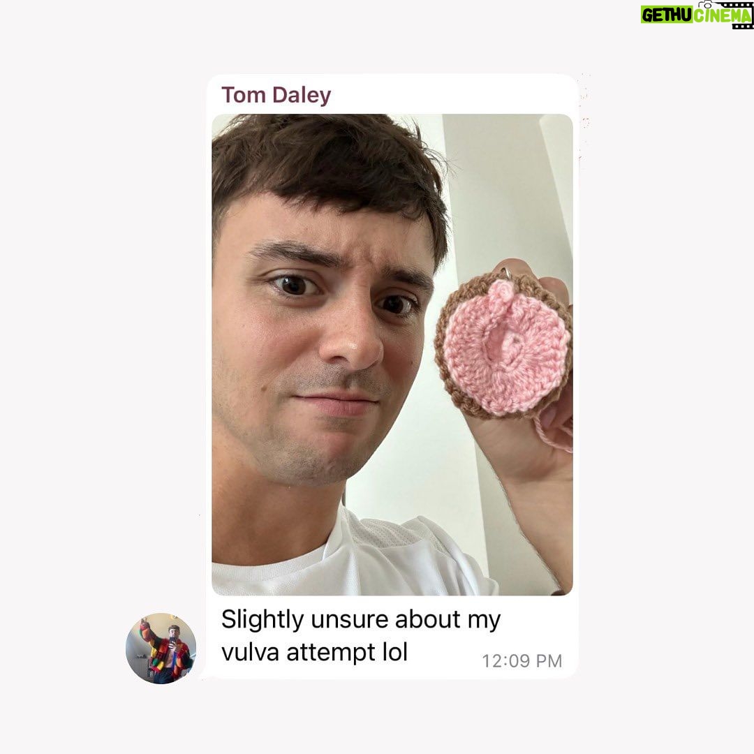 Tom Daley Instagram - The things I send 😂... head to the link in stories to have a go making these crotchy crochets! 👀