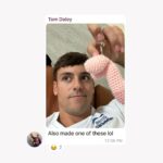 Tom Daley Instagram - The things I send 😂... head to the link in stories to have a go making these crotchy crochets! 👀
