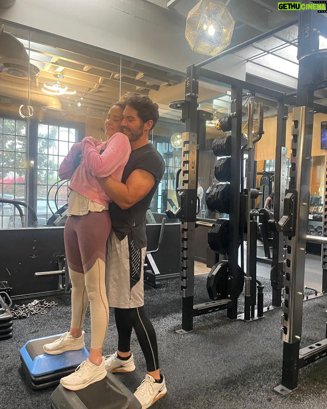 Tom Ellis - 813.1K Likes - Happy wedding anniversary to my gorgeous wife @moppyoppenheimer
You lift me up on a daily basis so I’m training to do the same to you. I love you my baby ❤️