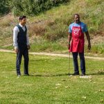 Tom Ellis Instagram - Little #bts of me and dad aka @dennishaysbert getting our practice in whilst we can 😈⛳️#lucifer phot by @joshstyle