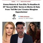 Tom Ellis Instagram – Im so so excited about teaming up with the ridiculously talented love of my life @moppyoppenheimer and the (also ridiculously talented) and wonderful @emmaroberts for this show!!!! So happy to be with you @belletrist @kpreiss and @hulu ❤️