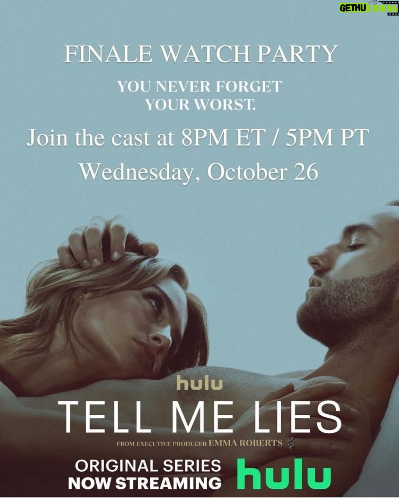 Tom Ellis Instagram - Looking forward to joining the #tellmelies cast this evening for the finale watch party!!!! Who’s in? 😊