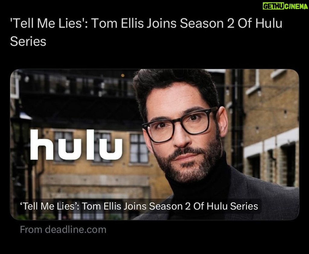 Tom Ellis Instagram - I am beyond excited to be joining @tellmelieshulu for their second season!!!!!! Can’t wait for the world to see what @moppyoppenheimer has created…season 2 is EPIC ❤️ For my friends in the Uk Tell Me Lies season one is now airing on @bbcone and available on @bbciplayer As well as on @disneyplusuk