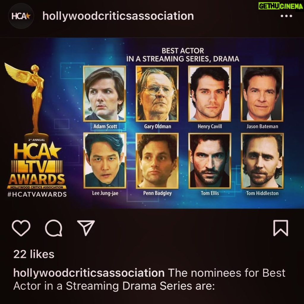 Tom Ellis Instagram - Thank you @hollywoodcriticsassociation for the nomination! And wowzers what a list…Im honored to be thought of in such esteemed company 🙏🏼😈 #Lucifer #hcaawards