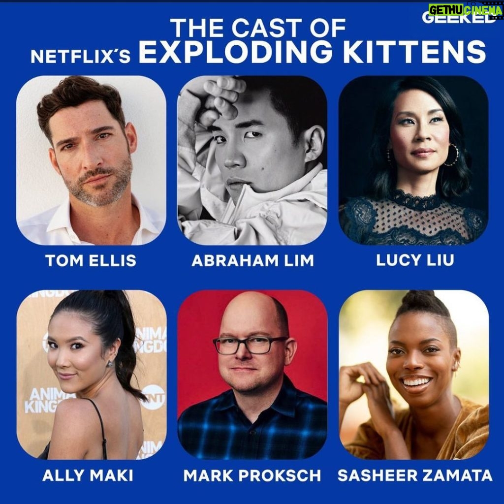 Tom Ellis Instagram - Very excited to be part of the new Netflix animated comedy series, EXPLODING KITTENS - produced by comedy legends Mike Judge and Greg Daniels!!!!! #godcat 😇🐱