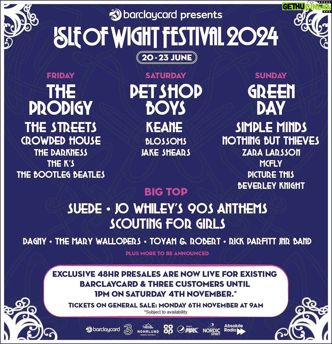 Tom Fletcher Instagram - 🤘 can’t wait for this @isleofwightfest