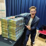 Tom Fletcher Instagram – That’s a lot of books! Thanks to @ourbookshoptring and @rosietellstales for hosting an awesome event for me at @tringschool today, and of course thanks to all the kids for listening to me chat about Christmas in October! 

They told me @jeffkinney signed this many books in under 30 minutes which sounded like a challenge to me. 😜 Did I break his record?!

#thechristmasaurus #christmasaurus #christmas #dinosaurs #books #childrensbooks