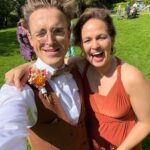 Tom Fletcher Instagram - I’ve not had a chance to properly write about this yet but in the middle of the summer, on the most glorious of summery days, my sister @carriehopefletcher married @joelmontague10. It was a perfect day. I had the terrifying honour of singing (and sobbing) while our three boys walked Carrie down the aisle (with bubble guns 🥴🤣) and the whole day was the most awesome, musical-theatre-sprinkled wedding of autumnal Disney dreams, complete with a SUNG grooms speech…I mean, who even does that @joelmontague10 😜. Anyway, I know a bit of time has gone but I just wanted to say the day was the best and I love you both.